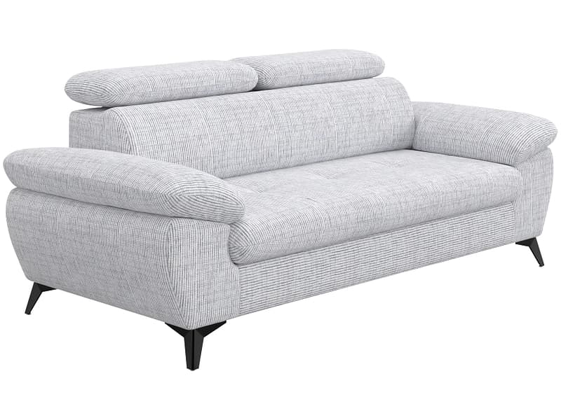 3er Sofa HUDSON Stoff grau