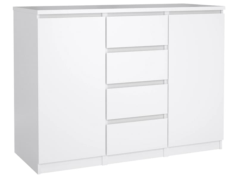 Kommode NAIA 2 Türen 4 Schubladen 50x120.8x90.7cm weiss lackiert