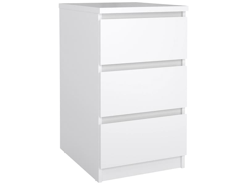 Nachttisch NAIA 3 Schubladen 40.4x50x70.1cm weiss lackiert