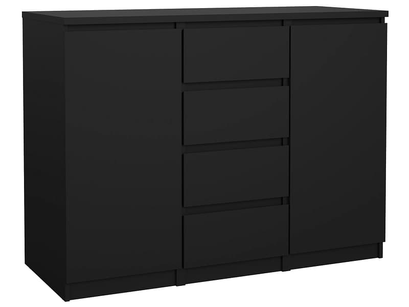 Kommode NAIA 2 Türen 4 Schubladen 50x120.8x90.7cm schwarz matt