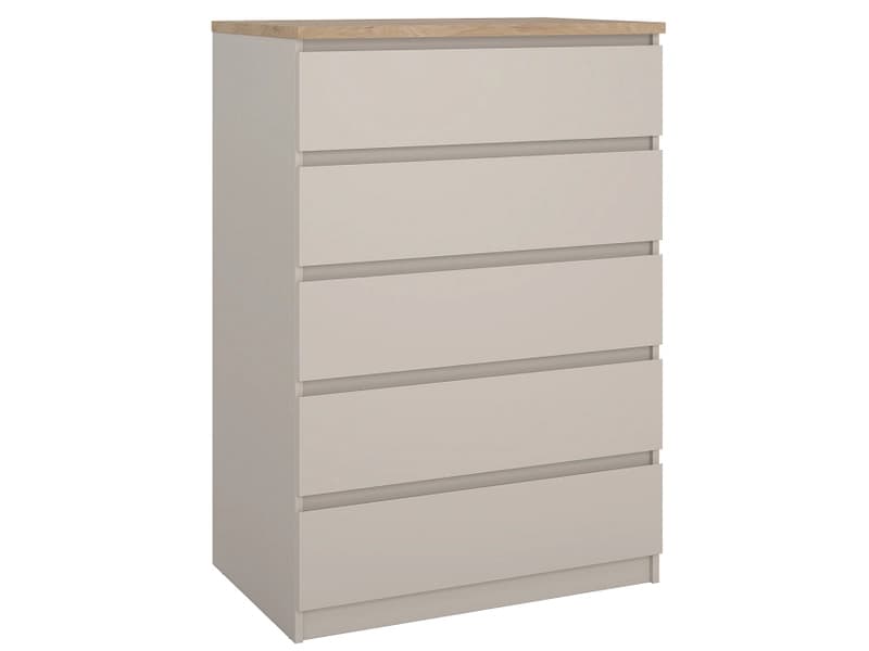 Kommode NAIA 5 Schubladen 50x77x111.3cm kaschmir matt