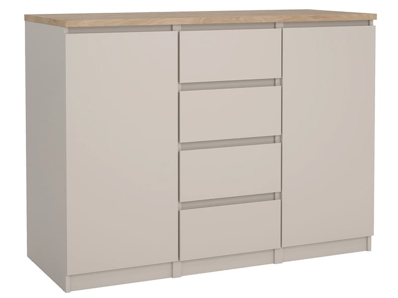 Kommode NAIA 2 Türen 4 Schubladen 50x120.8x90.7cm kaschmir matt