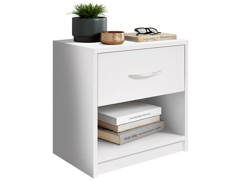 Nachttisch ICE 1 Schublade 28x39x41cm weiss unifarben