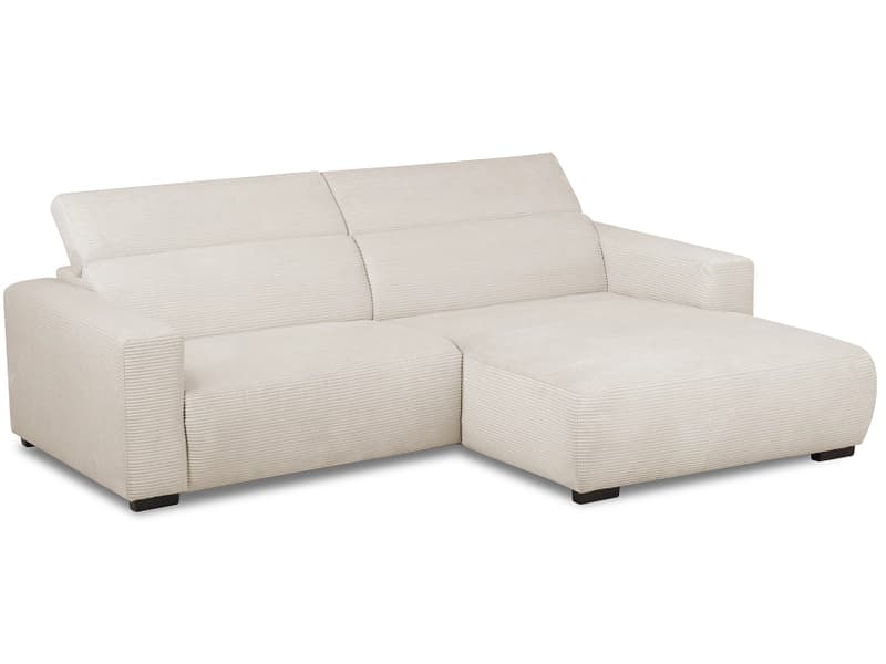 Ecksofa RENO Cord-Stoff cream