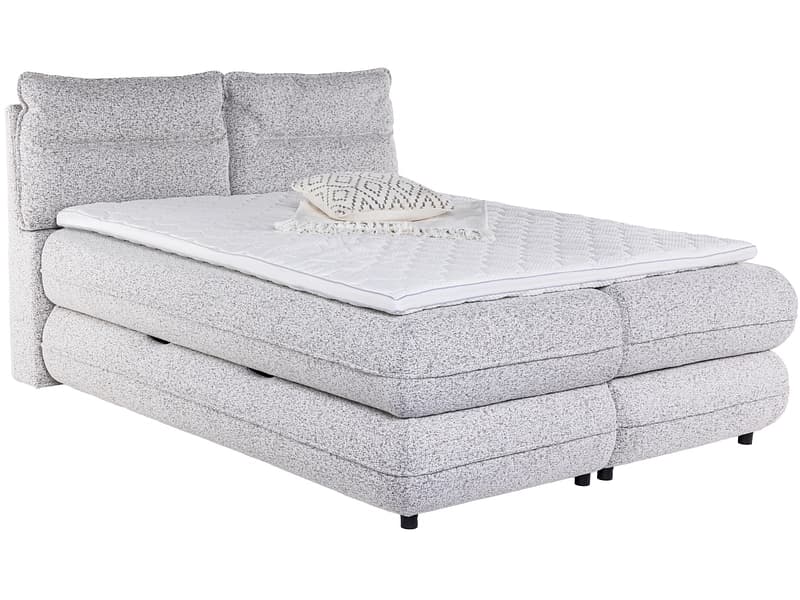 Boxspringbett NEBBIA beige 180x200cm halbfest
