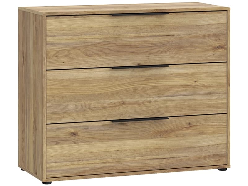 Kommode ALABAMA 3 Schubladen 41.4x97.9x81.7cm eiche dekor