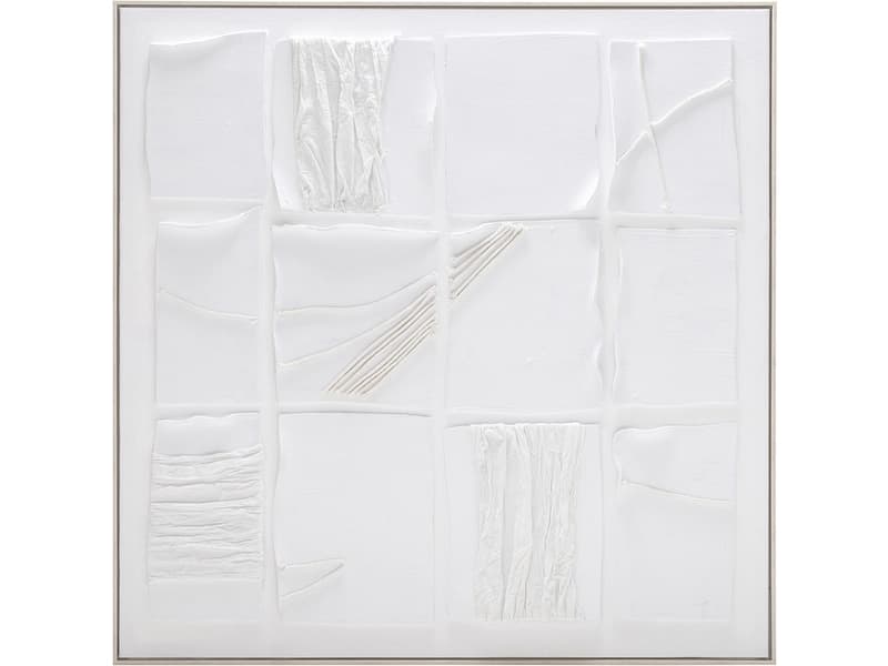 Strukturierte Leinwand PIA 1 Stück weiss 100x100x3.5cm