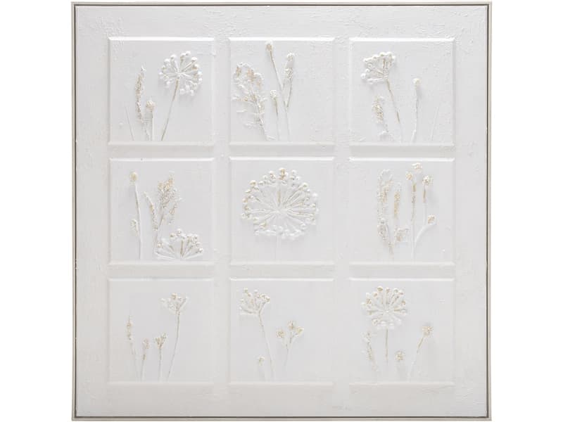 Strukturierte Leinwand INDIA 1 Stück weiss 100x100x3.5cm