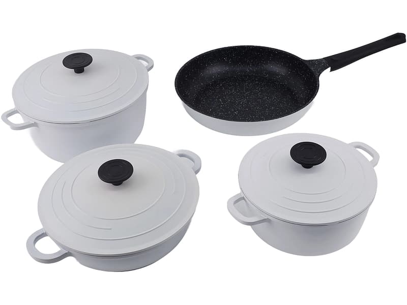 Kochset ENOLA HOME COOKING 7 Stück aluminium Weiss