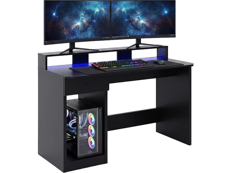 Gaming Schreibtisch ROCKET 55x120x87cm schwarz