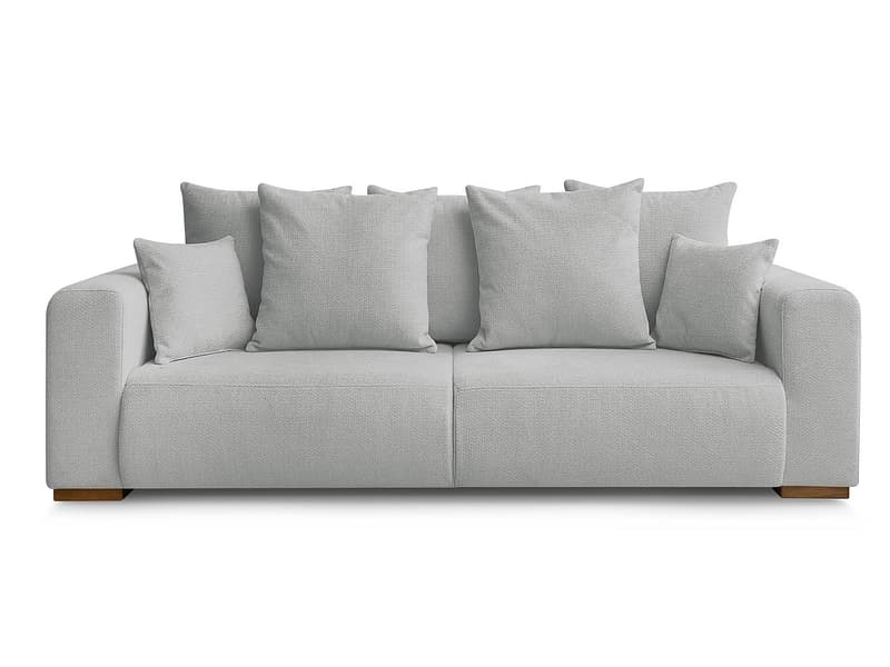 3er Sofa BOBOCHIC SIDONIE Stoff chiniert hellgrau