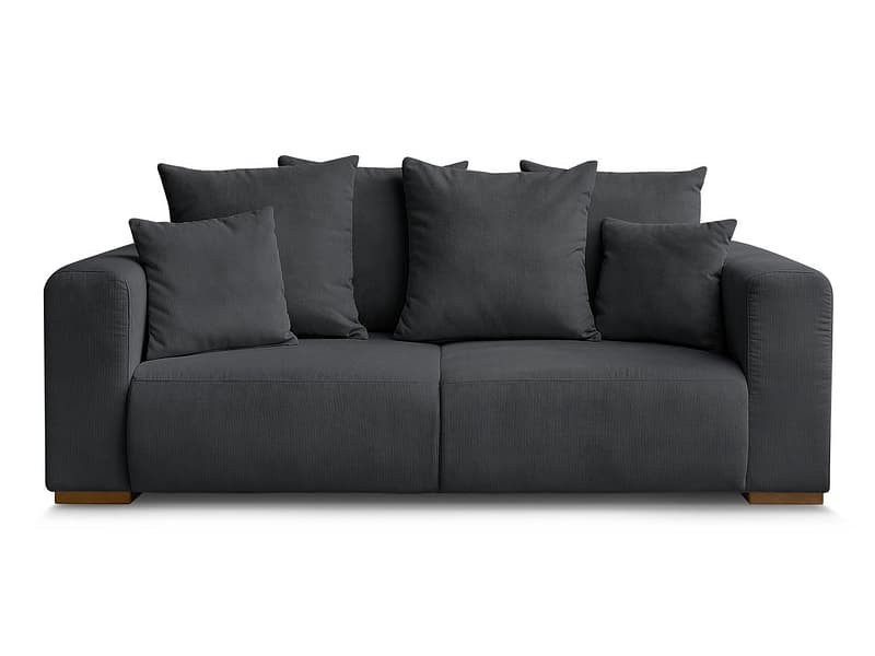 2er Sofa BOBOCHIC SIDONIE Cord-Stoff schwarz