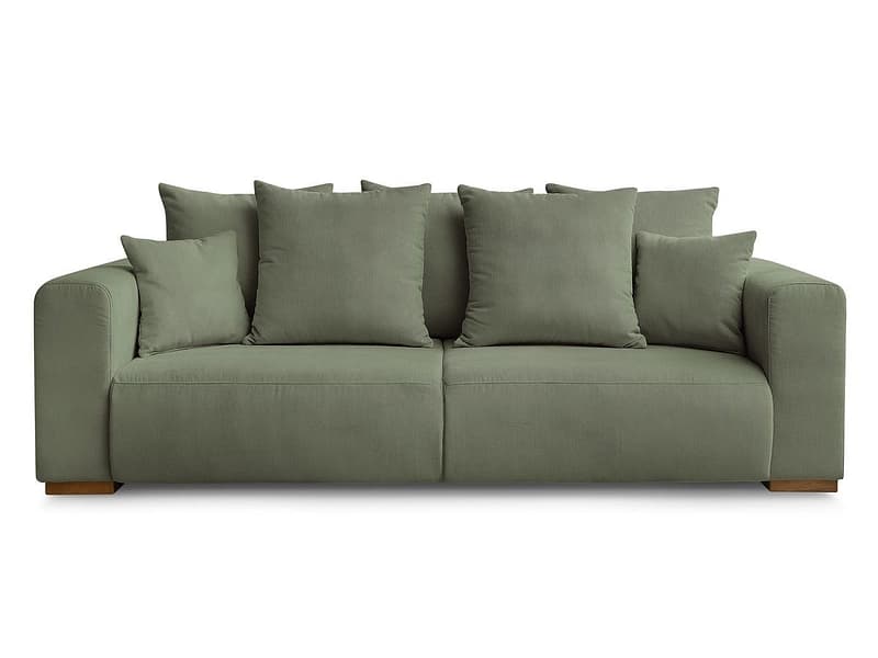 3er Sofa BOBOCHIC SIDONIE Cord-Stoff grün