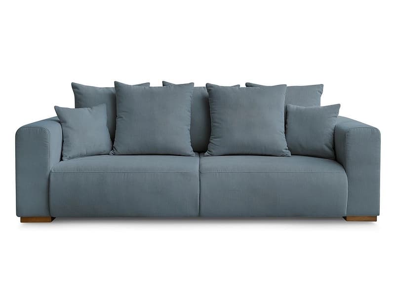 3er Sofa BOBOCHIC SIDONIE Cord-Stoff blau
