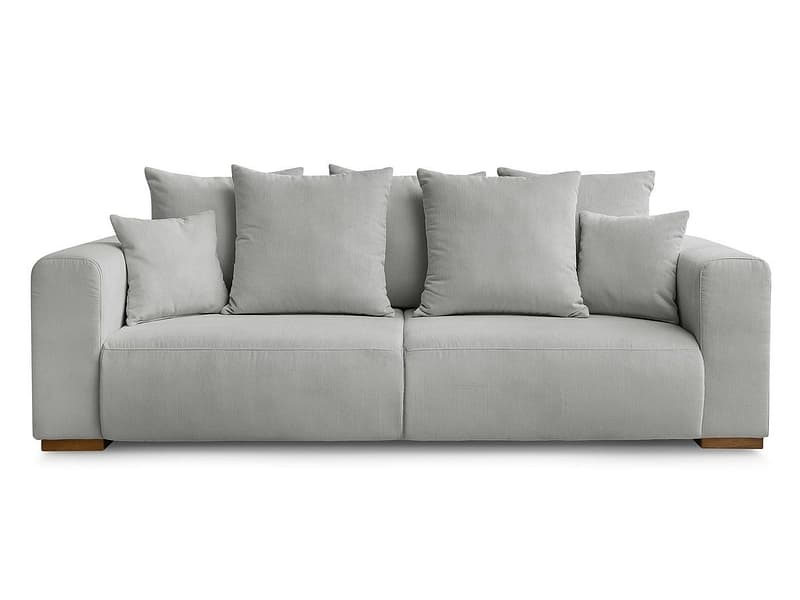 3er Sofa BOBOCHIC SIDONIE Cord-Stoff hellgrau