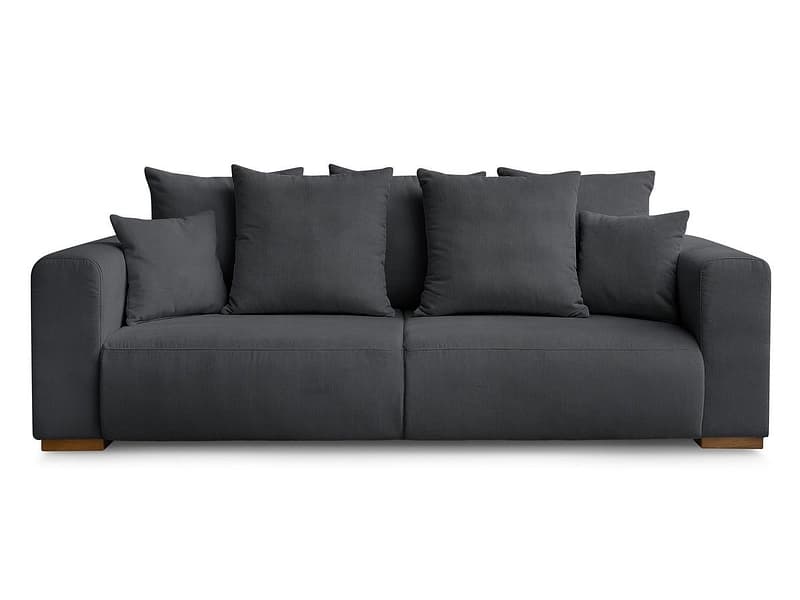 3er Sofa BOBOCHIC SIDONIE Cord-Stoff schwarz