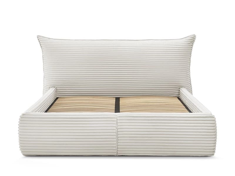 Kastenbett BOBOCHIC JADE 160x200cm cord-stoff beige
