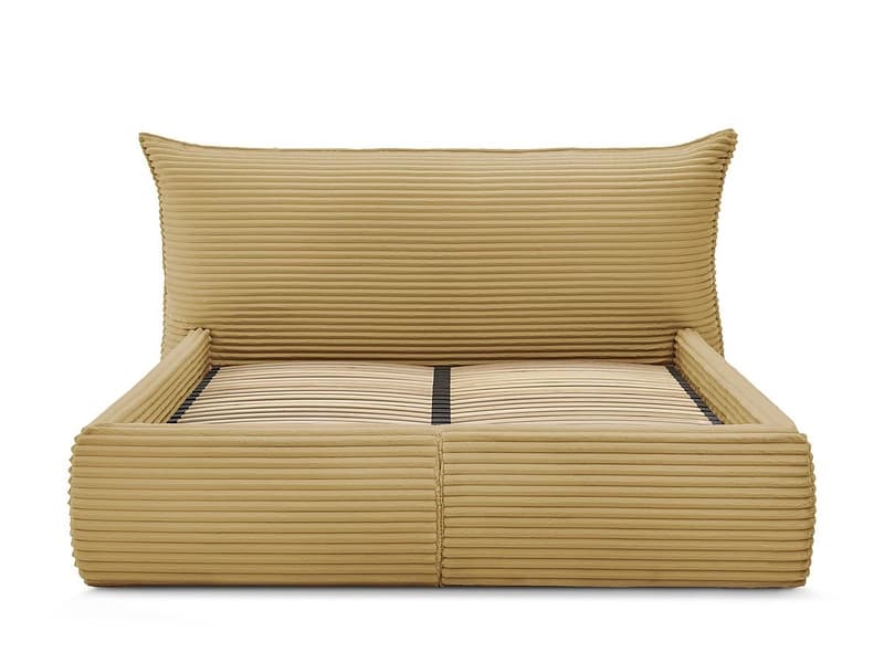 Kastenbett BOBOCHIC JADE 160x200cm cord-stoff gelb