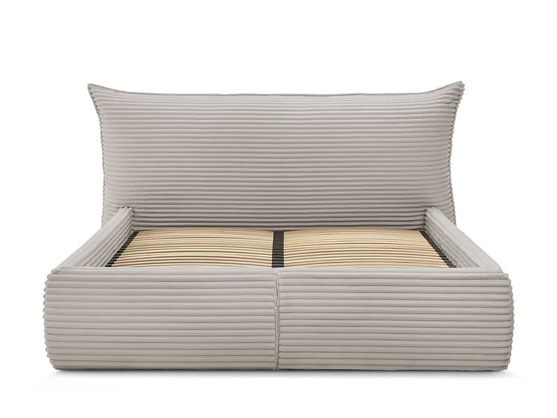 Kastenbett BOBOCHIC JADE 160x200cm cord-stoff taupe