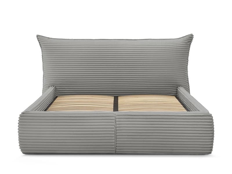 Kastenbett BOBOCHIC JADE 160x200cm cord-stoff dunkelgrau