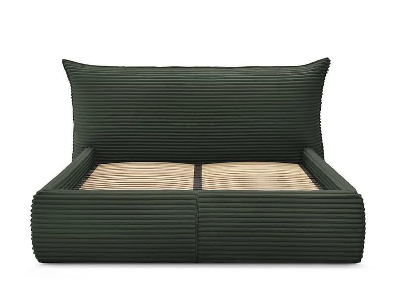 Kastenbett BOBOCHIC JADE 180x200cm cord-stoff grün