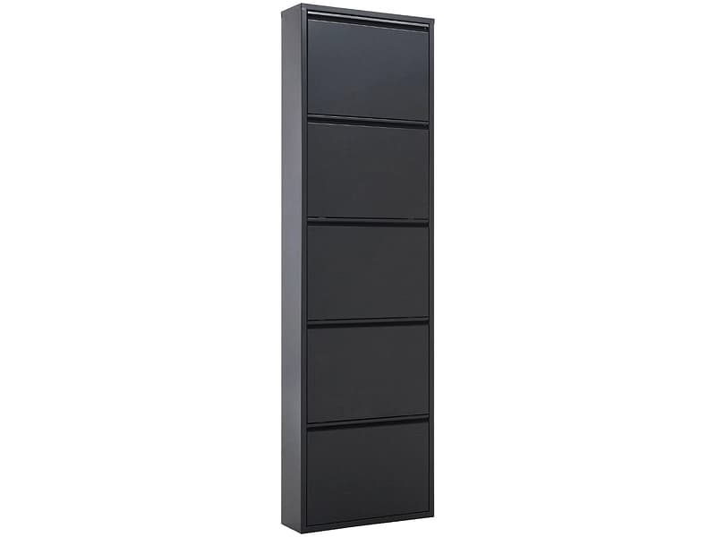 Schuhmöbel ALU 10 Paar Schuhe 5 Klappen schwarz