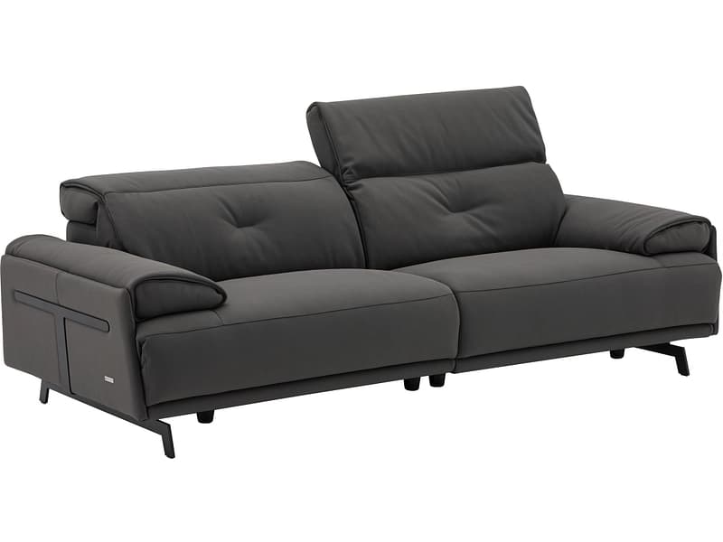 3er Sofa CAMPO DE FIORI SIENA Echtleder dunkelgrau