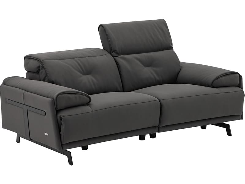 2er Sofa CAMPO DE FIORI SIENA Echtleder dunkelgrau