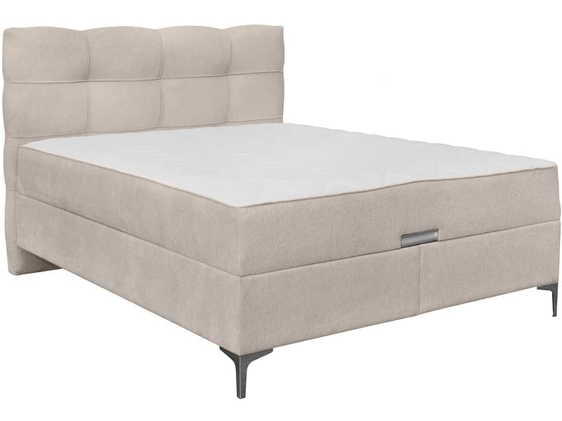 Boxspringbett KORLEONE beige 160x200cm halbfest