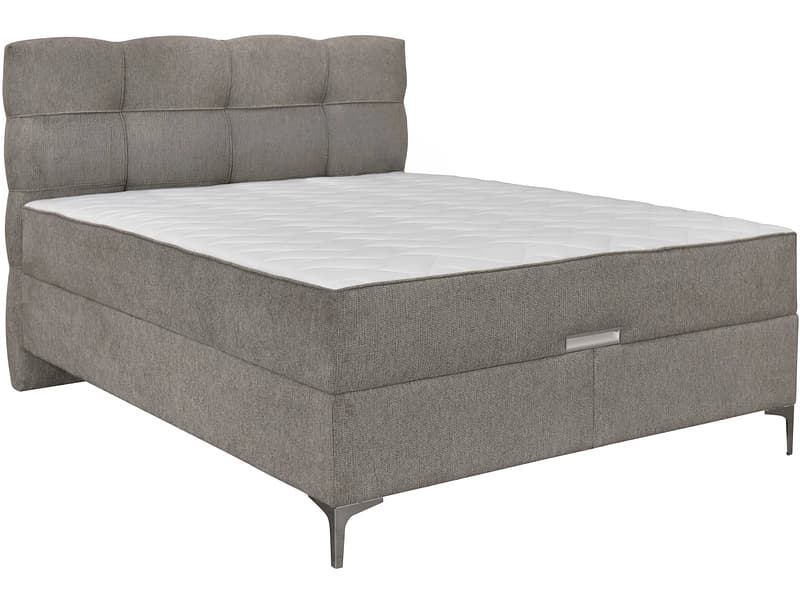 Boxspringbett KORLEONE dunkelbeige 160x200cm halbfest