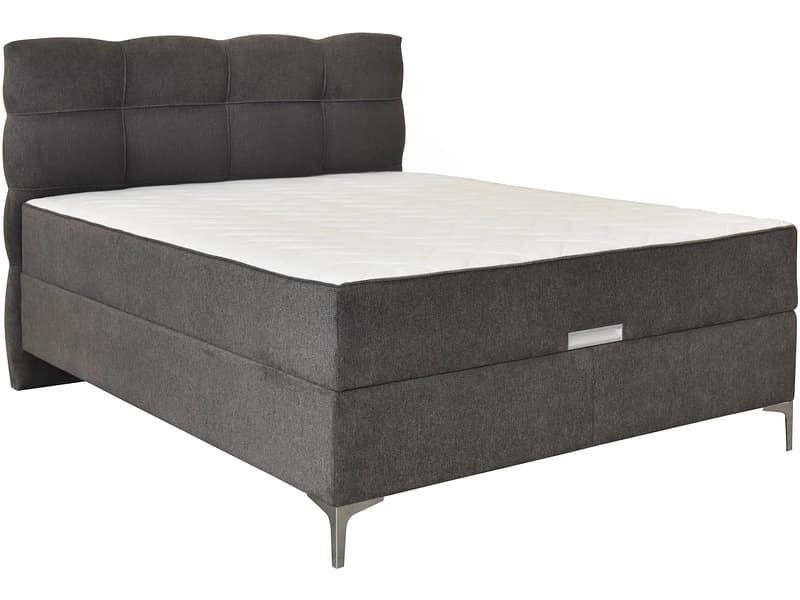 Boxspringbett KORLEONE dunkelgrau 160x200cm halbfest