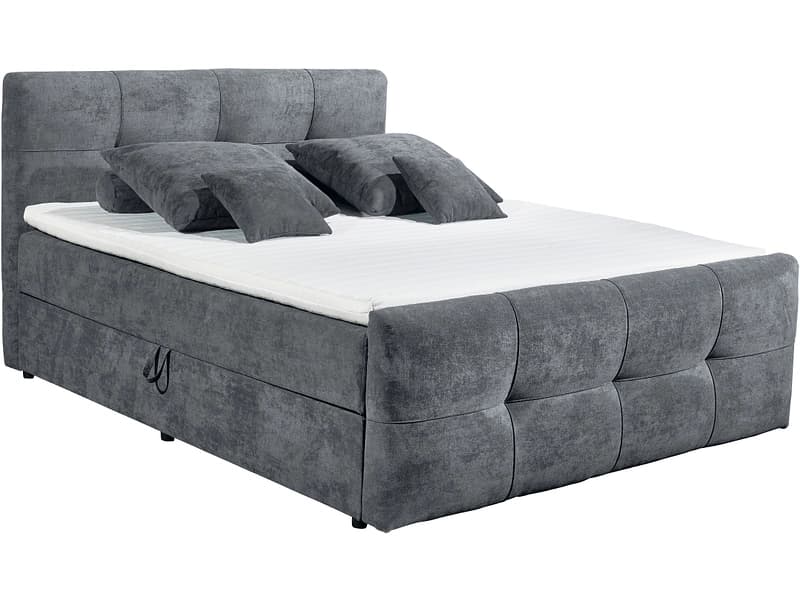 Boxspringbett OTTAWA anthrazit 160x200cm halbfest