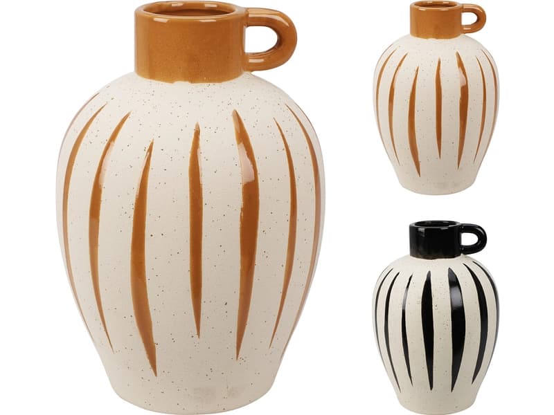 Vase FARID 17x17x6.5cm cremeweiss