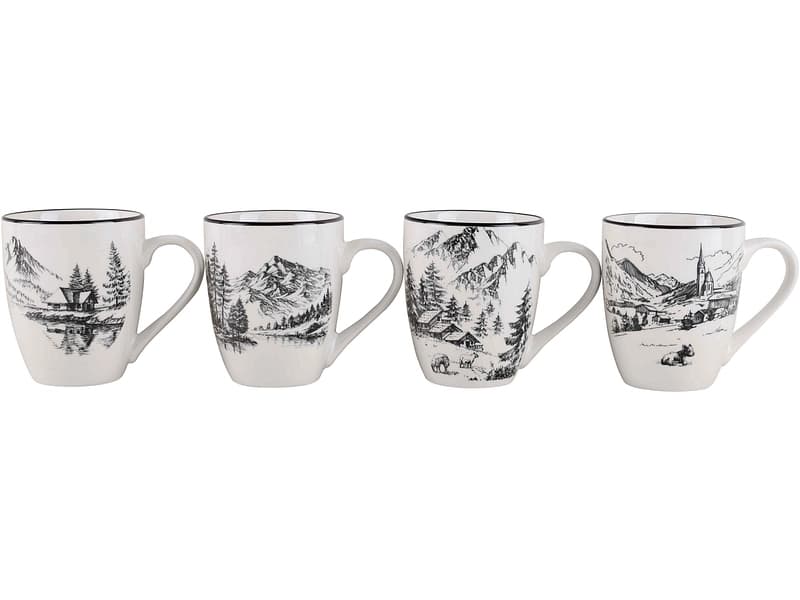 Set Kaffeebecher MOUNTAIN 2 10cl porzellan weiss 4-teilig