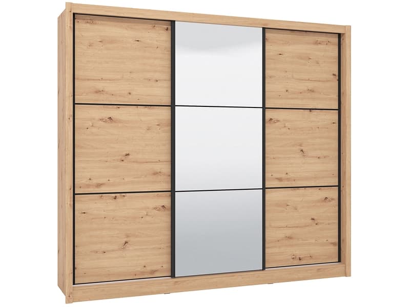 Schwebetürenschrank NAVARA artisan eiche 3 Türen