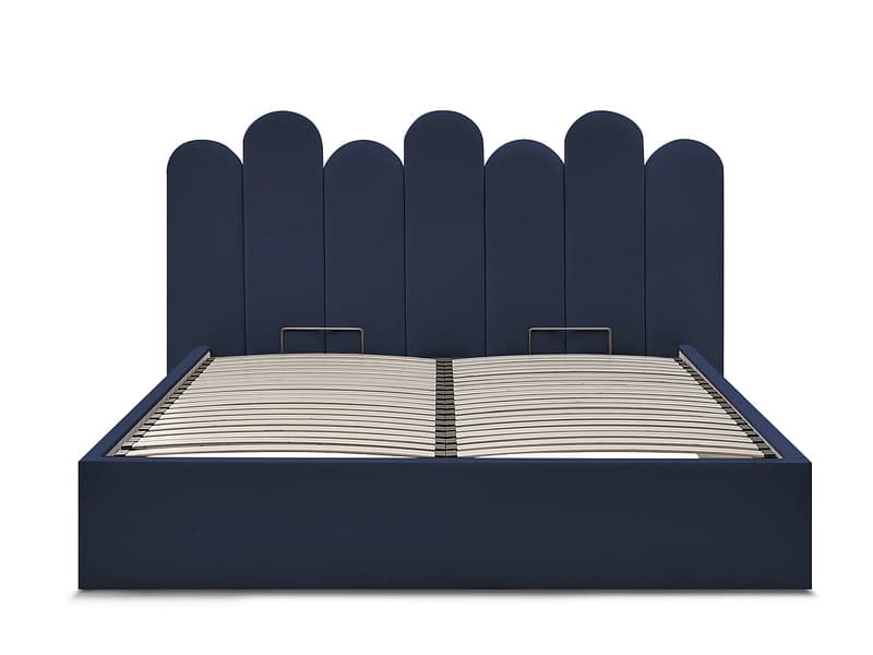 Kastenbett BOBOCHIC BADJA 160x200cm stoff blau