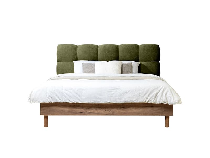 Bett BOBOCHIC KUMO 160x200cm stoff mit textur grün