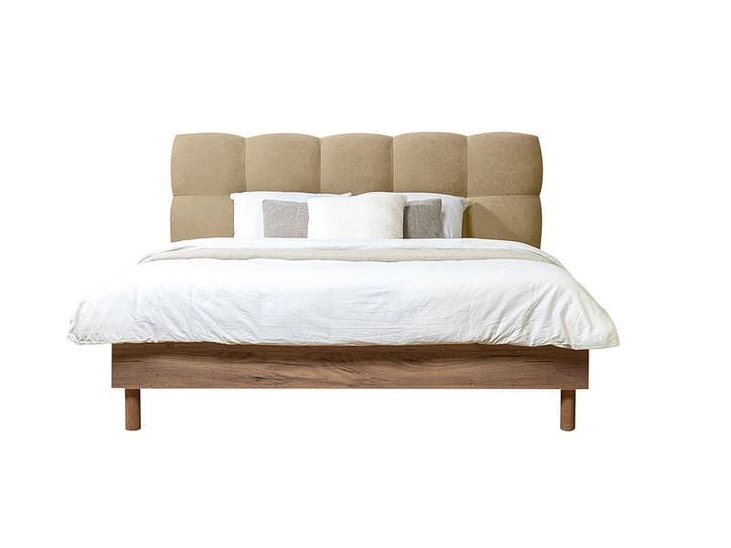 Bett BOBOCHIC KUMO 180x200cm stoff mit textur beige