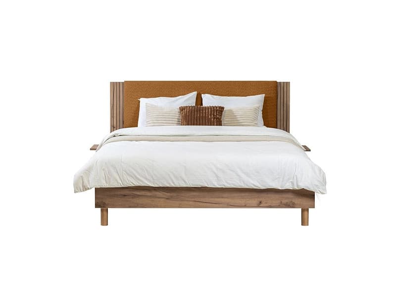 Bett BOBOCHIC LIOR 160x200cm stoff gelb