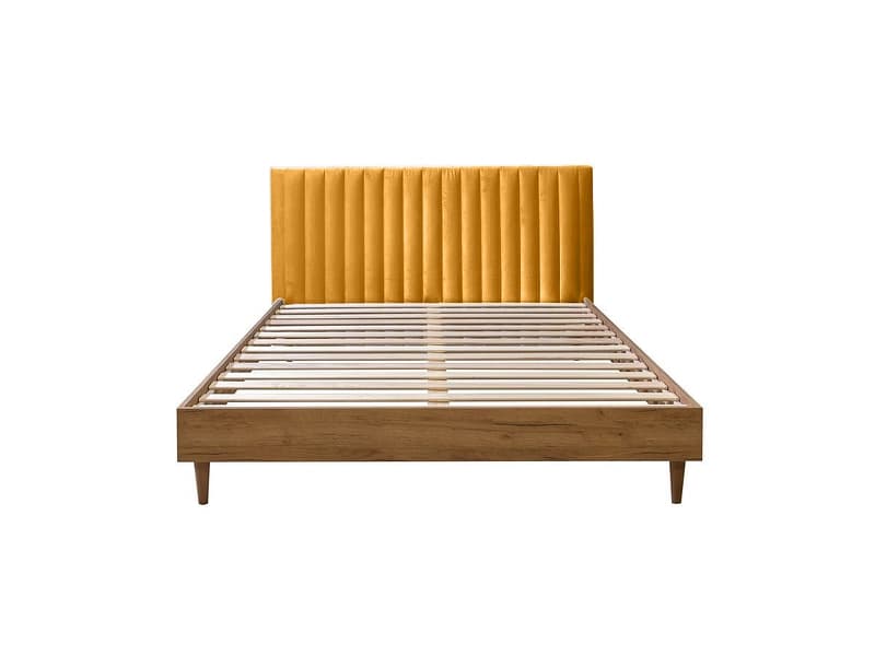 Bett BOBOCHIC OCEANE 160x200cm stoff gelb