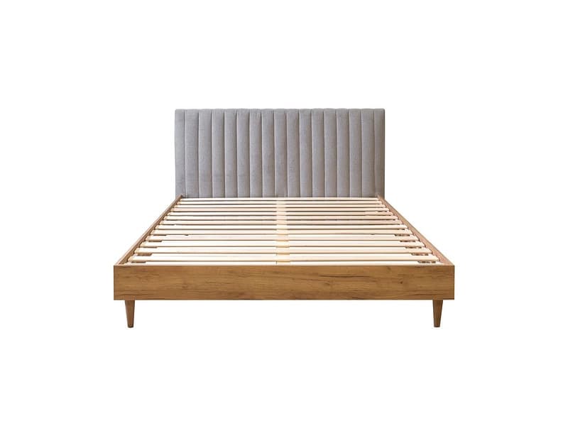 Bett BOBOCHIC OCEANE 180x200cm stoff mit textur hellgrau