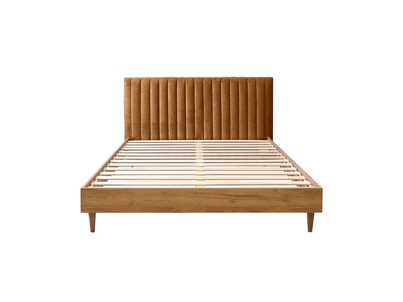 Bett BOBOCHIC OCEANE 180x200cm stoff mit textur orange