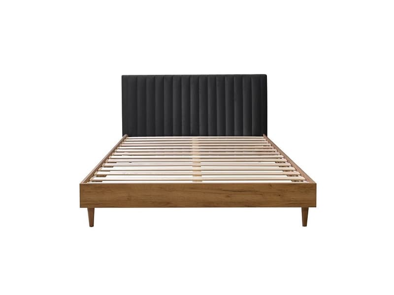 Bett BOBOCHIC OCEANE 180x200cm samt dunkelgrau