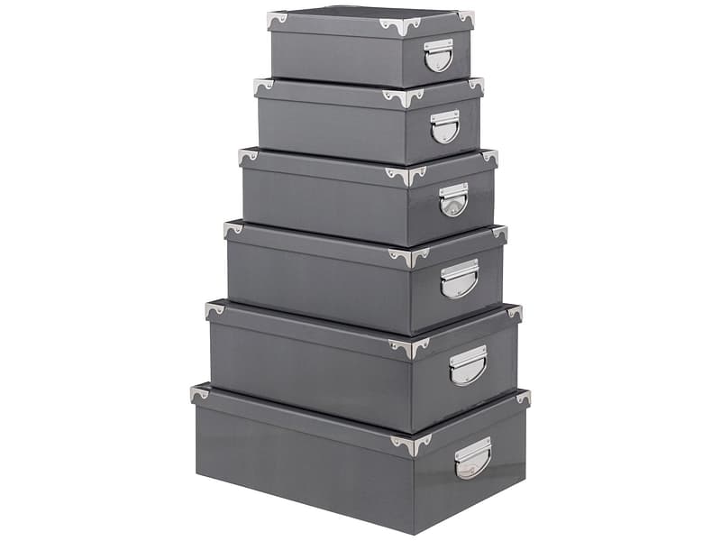 Set Aufbewahrungsboxen SOREN grau 33.5x48x16cm