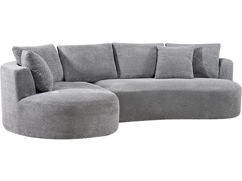 Vakuum-Ecksofa FLOOYO INES Stoff grau