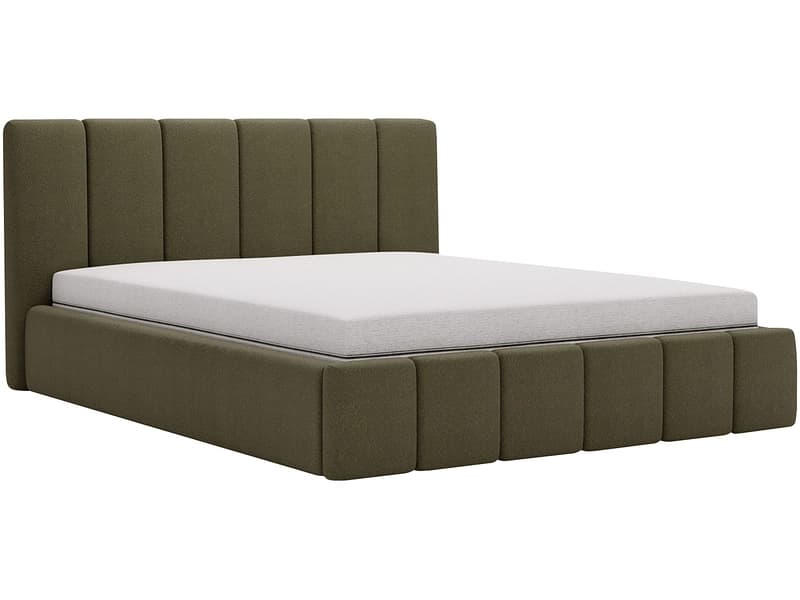 Bett CHIARA 140x200cm boucle-stoff grün