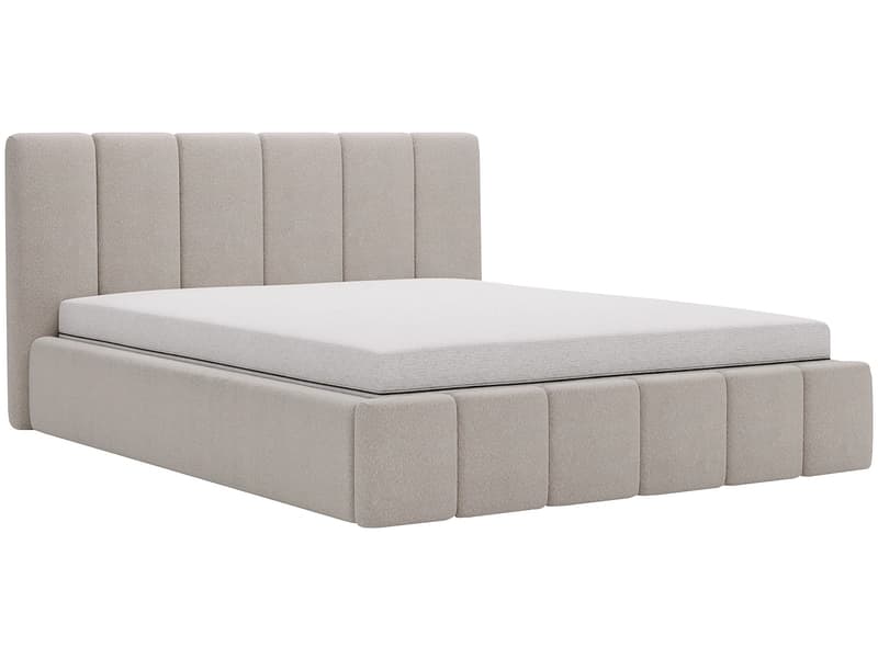 Bett CHIARA 140x200cm boucle-stoff hellgrau
