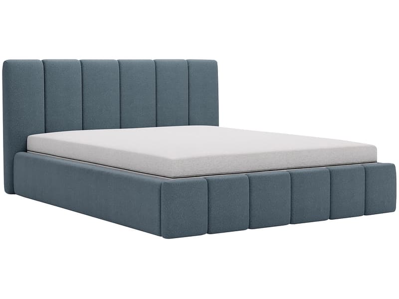 Bett CHIARA 180x200cm boucle-stoff dunkelblau