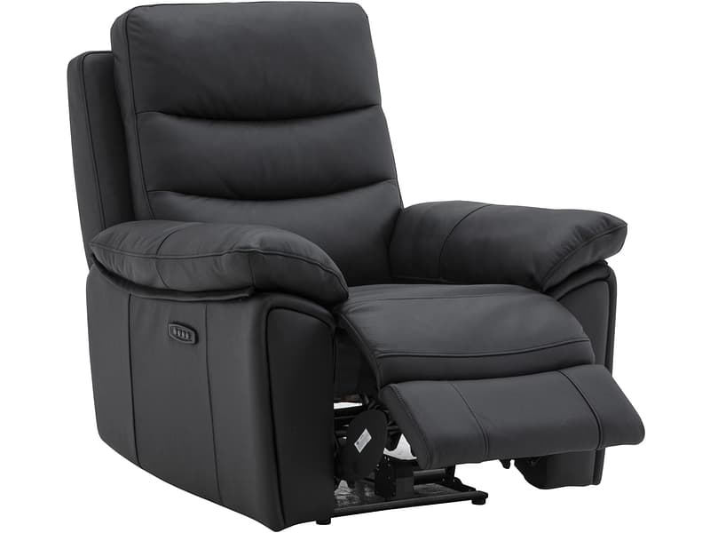 Relaxsessel ROMA Echtleder schwarz