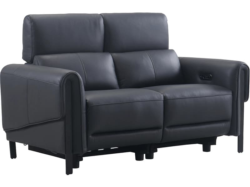 2er Sofa ELIOT Echtleder schwarz